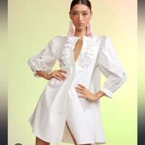 Cynthia Rowley Kira Cotton Pintuck White Cotton Dress